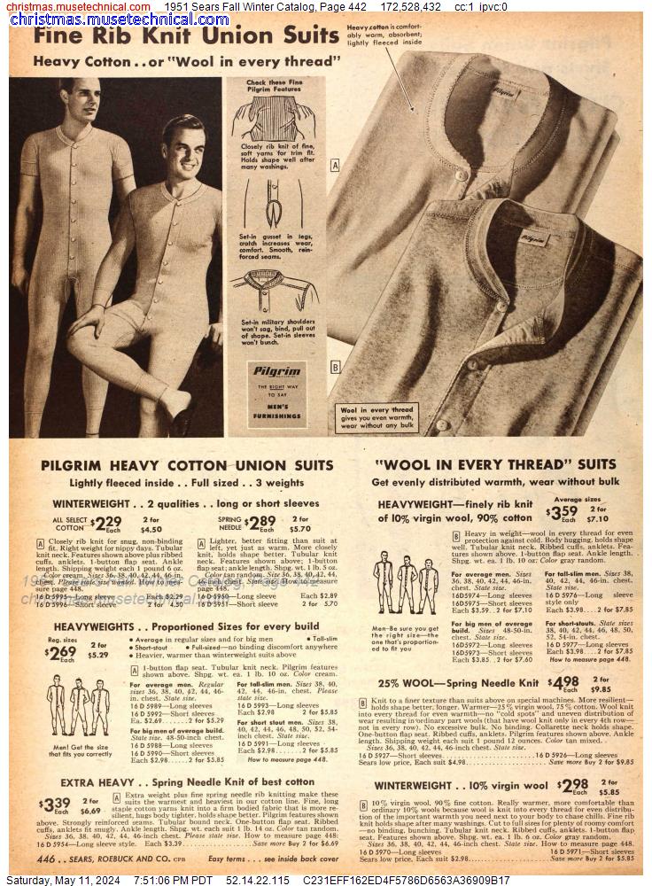 1951 Sears Fall Winter Catalog, Page 442