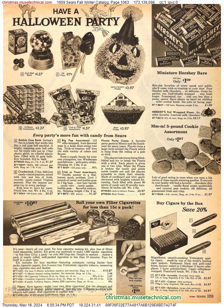 1959 Sears Fall Winter Catalog, Page 1063