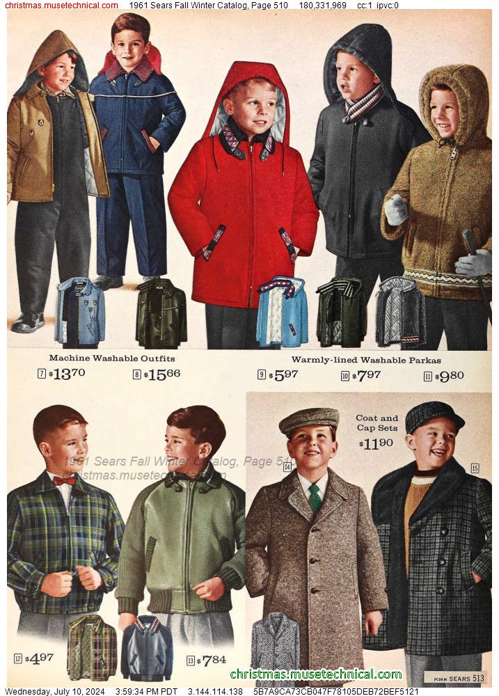 1961 Sears Fall Winter Catalog, Page 510