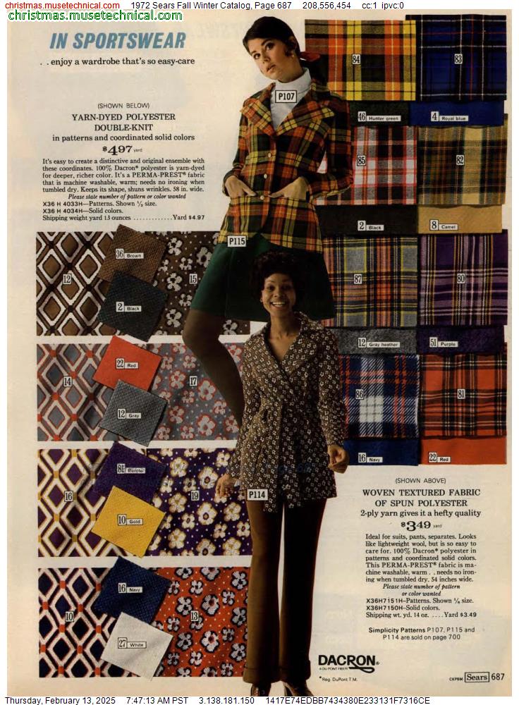 1972 Sears Fall Winter Catalog, Page 687