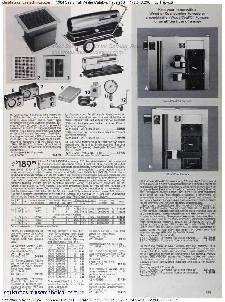 1984 Sears Fall Winter Catalog, Page 968
