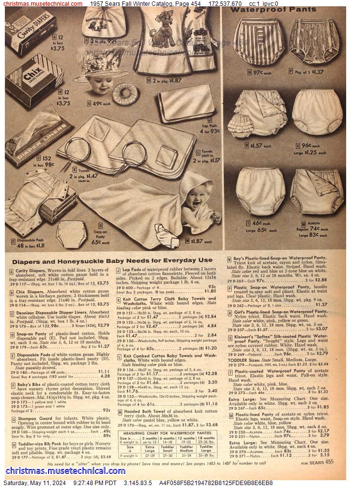 1957 Sears Fall Winter Catalog, Page 454