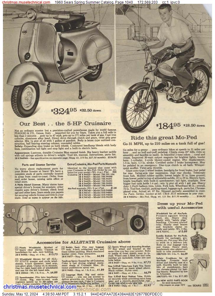 1960 Sears Spring Summer Catalog, Page 1040
