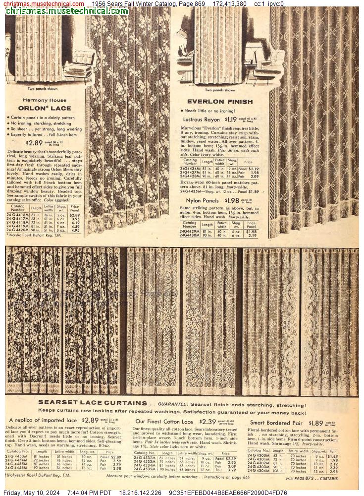 1956 Sears Fall Winter Catalog, Page 869
