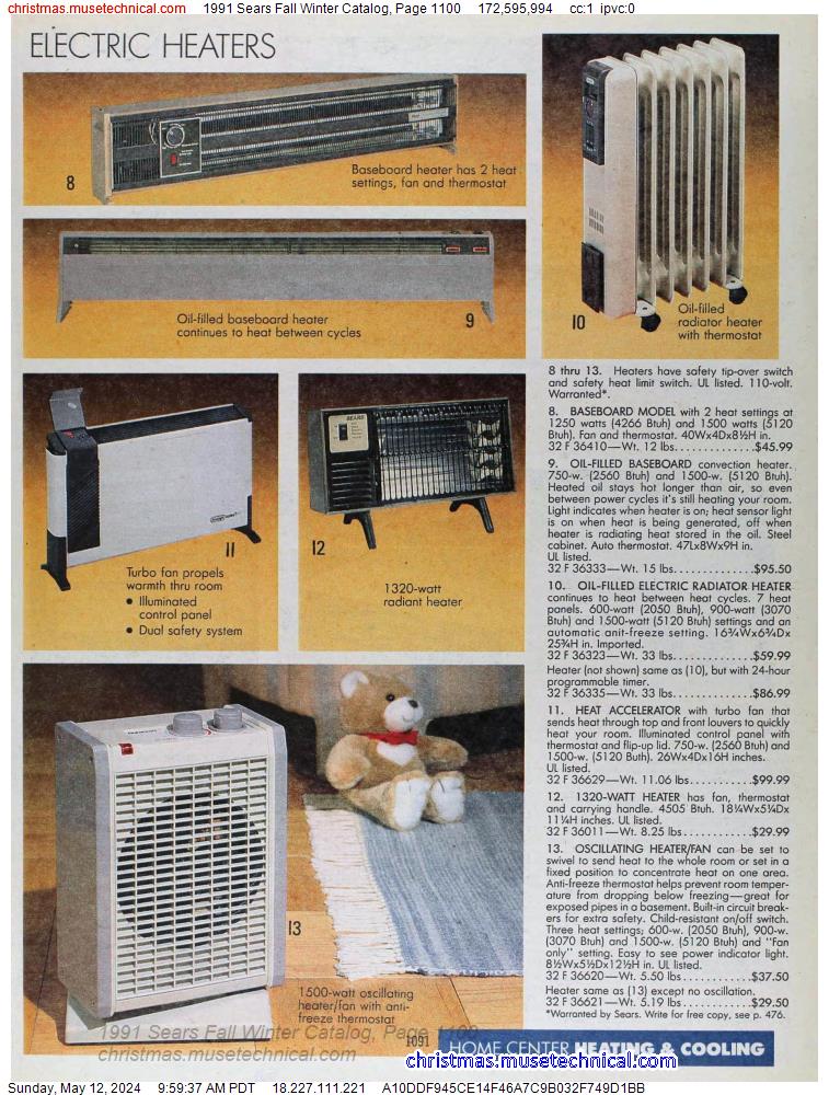 1991 Sears Fall Winter Catalog, Page 1100