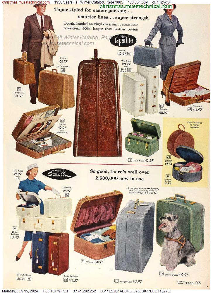 1958 Sears Fall Winter Catalog, Page 1005