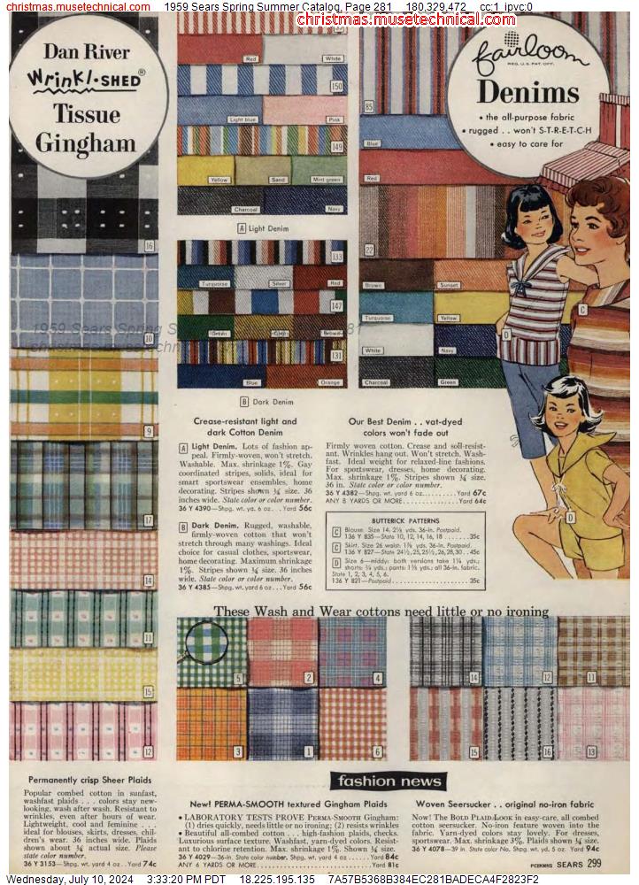 1959 Sears Spring Summer Catalog, Page 281