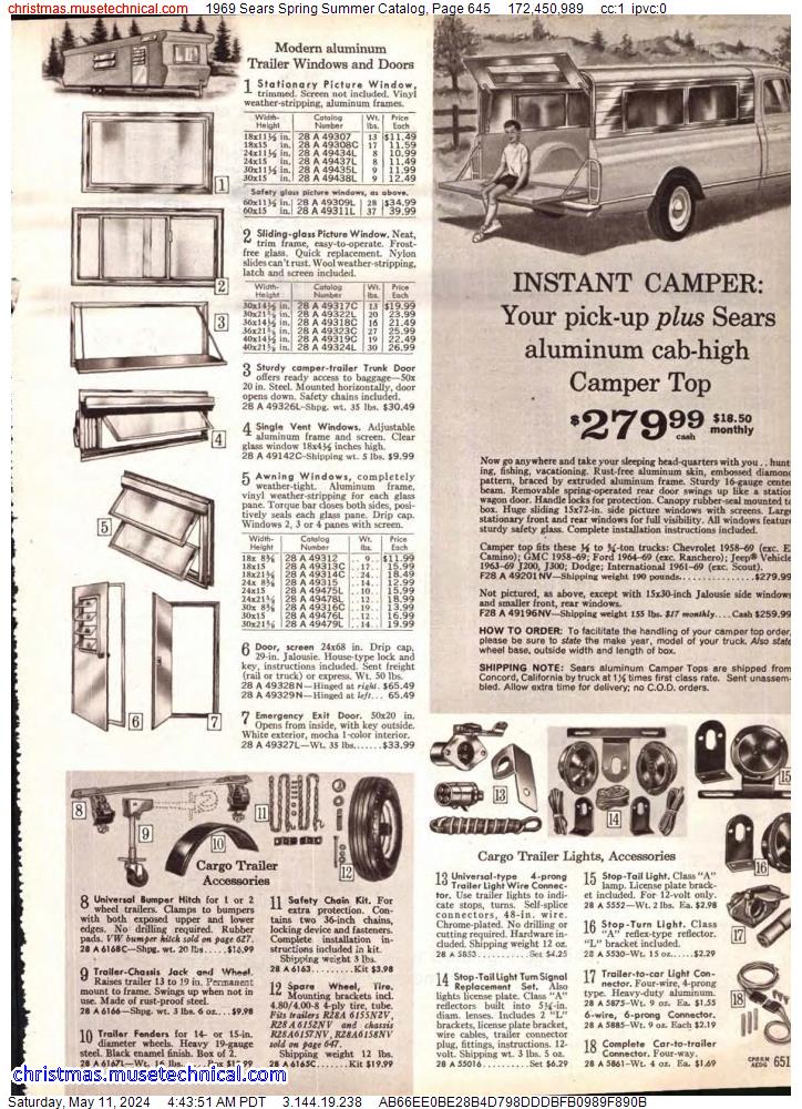 1969 Sears Spring Summer Catalog, Page 645