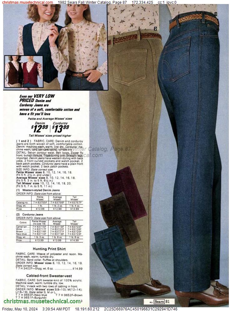 1982 Sears Fall Winter Catalog, Page 87