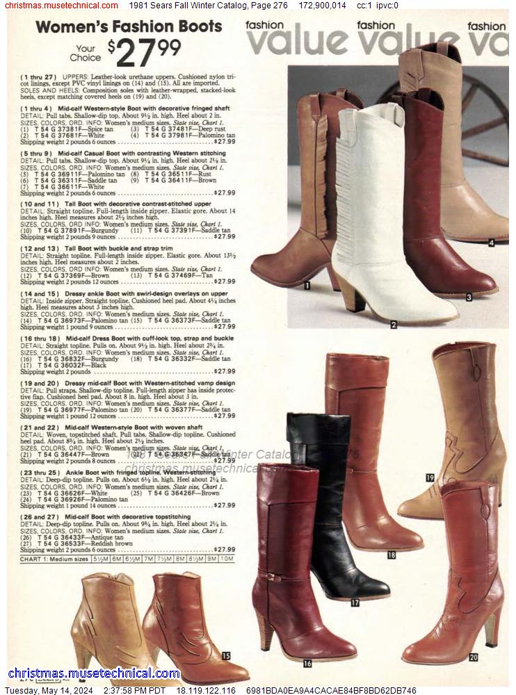 1981 Sears Fall Winter Catalog, Page 276