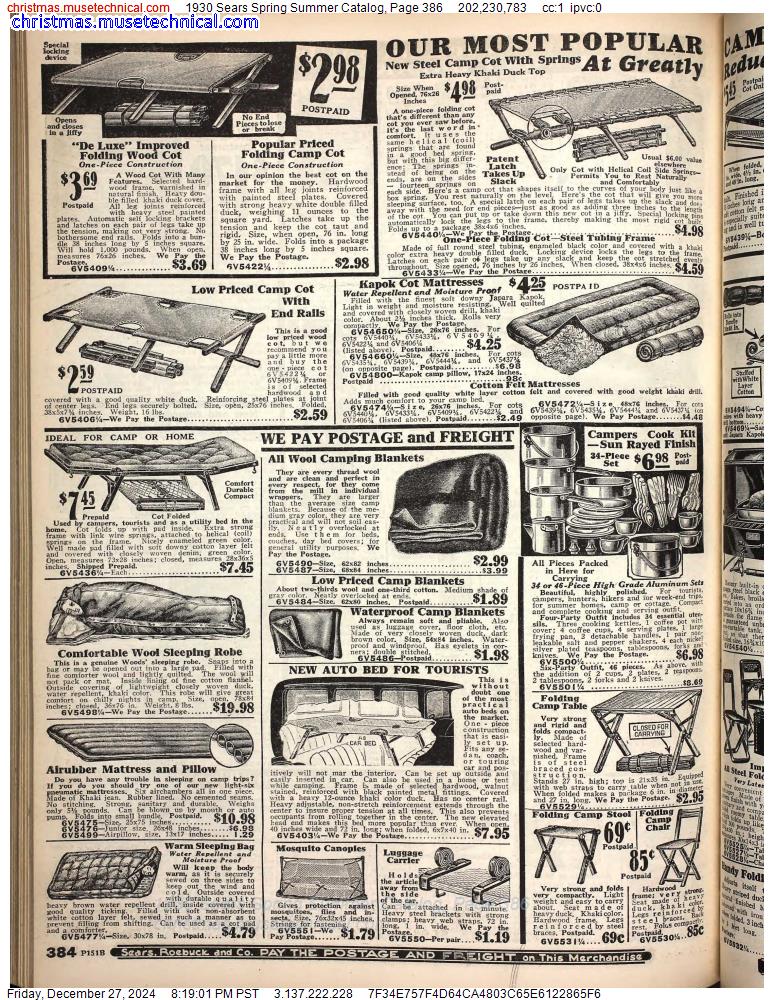 1930 Sears Spring Summer Catalog, Page 386