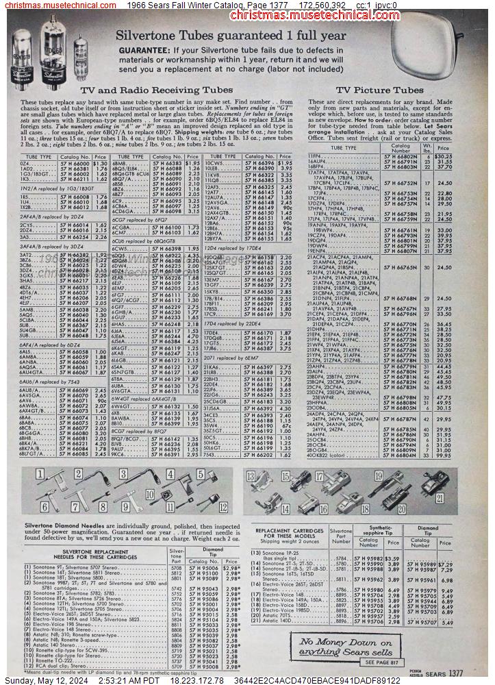1966 Sears Fall Winter Catalog, Page 1377