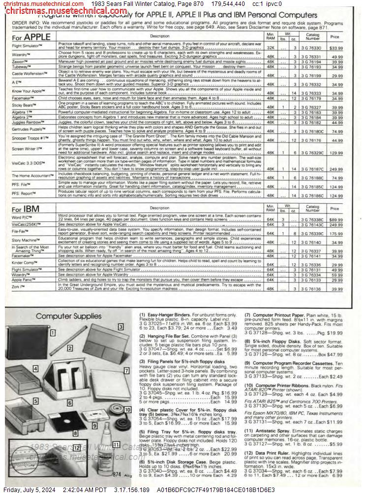 1983 Sears Fall Winter Catalog, Page 870