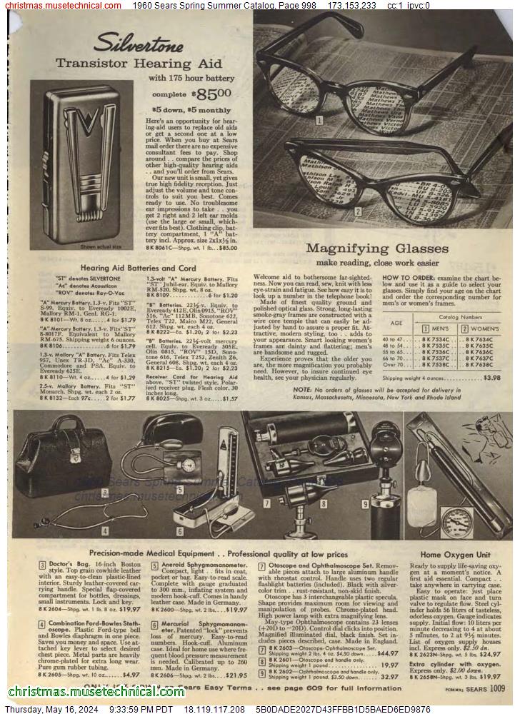 1960 Sears Spring Summer Catalog, Page 998