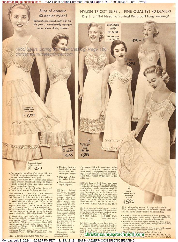 1955 Sears Spring Summer Catalog, Page 186