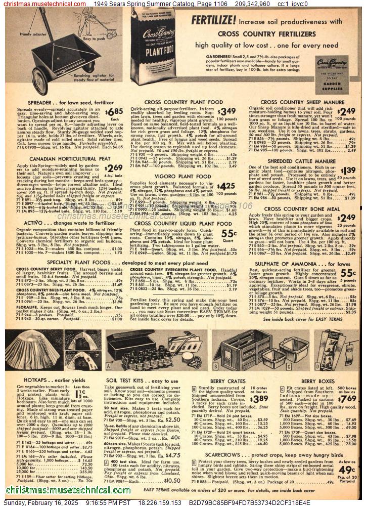 1949 Sears Spring Summer Catalog, Page 1106