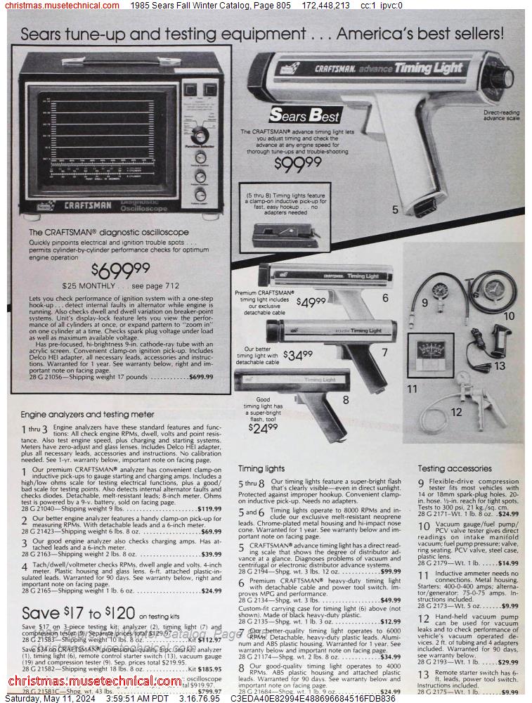 1985 Sears Fall Winter Catalog, Page 805