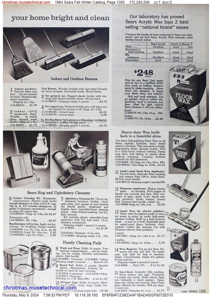 1964 Sears Fall Winter Catalog, Page 1360