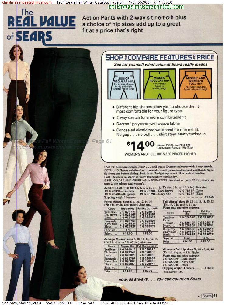 1981 Sears Fall Winter Catalog, Page 61