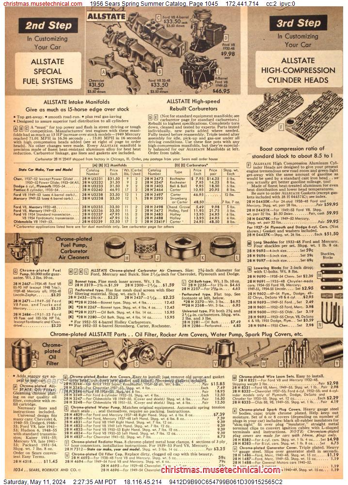 1956 Sears Spring Summer Catalog, Page 1045