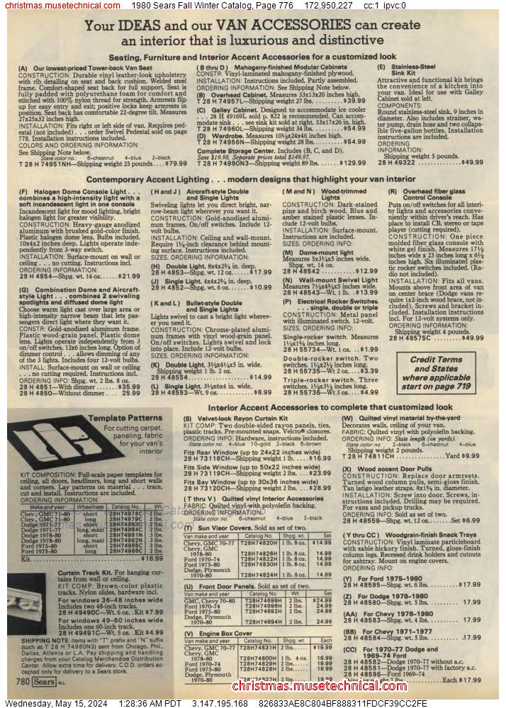 1980 Sears Fall Winter Catalog, Page 776
