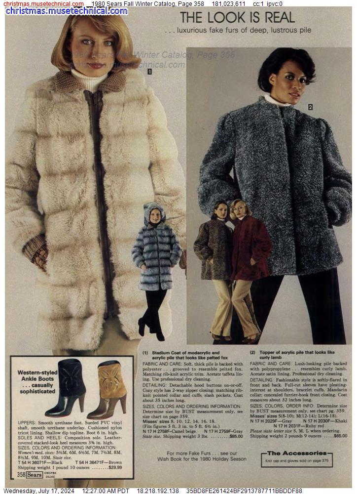 1980 Sears Fall Winter Catalog, Page 358