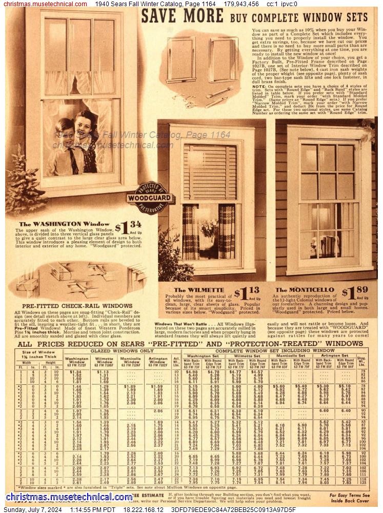 1940 Sears Fall Winter Catalog, Page 1164