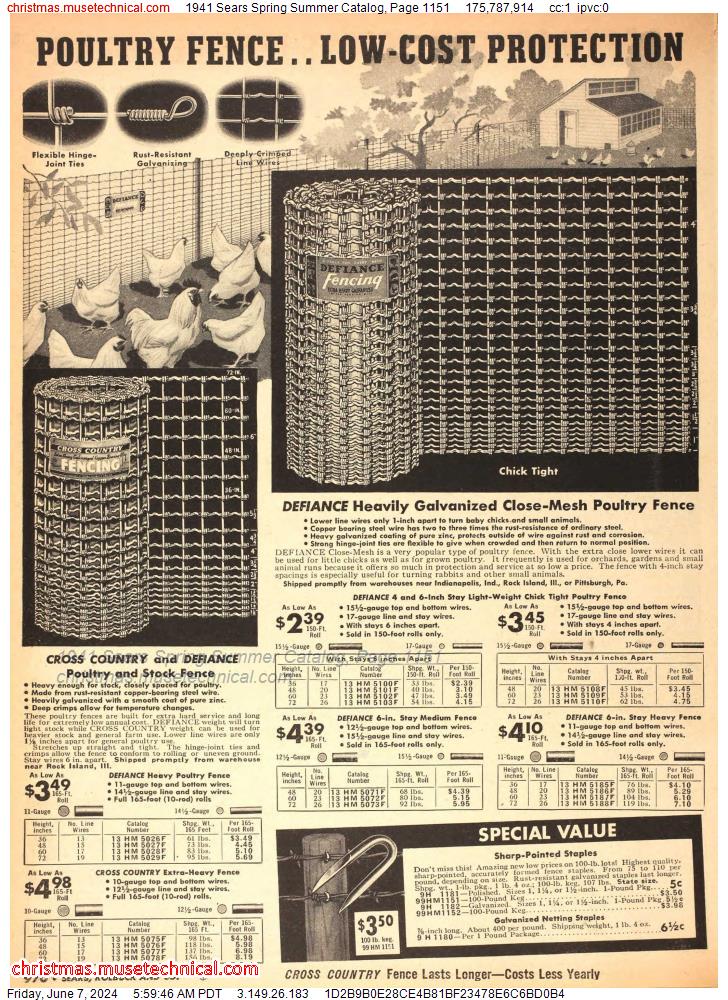 1941 Sears Spring Summer Catalog, Page 1151