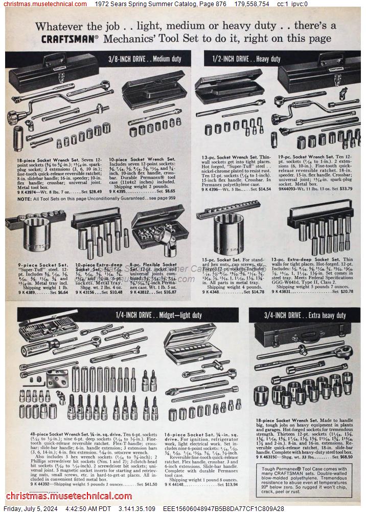 1972 Sears Spring Summer Catalog, Page 876