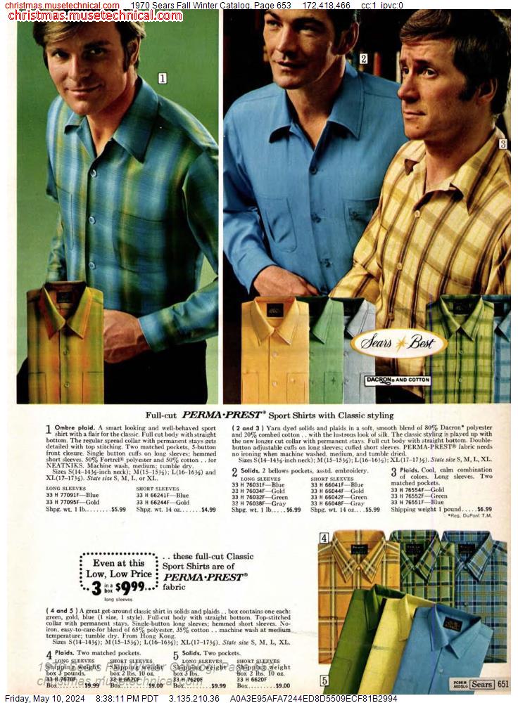 1970 Sears Fall Winter Catalog, Page 653