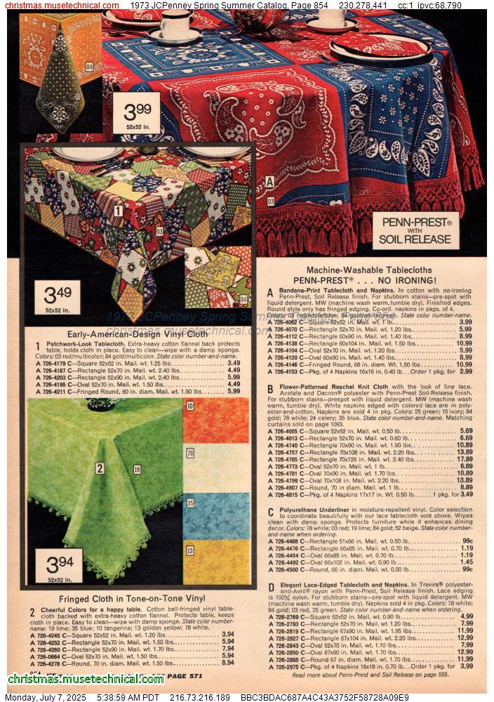 1973 JCPenney Spring Summer Catalog, Page 854