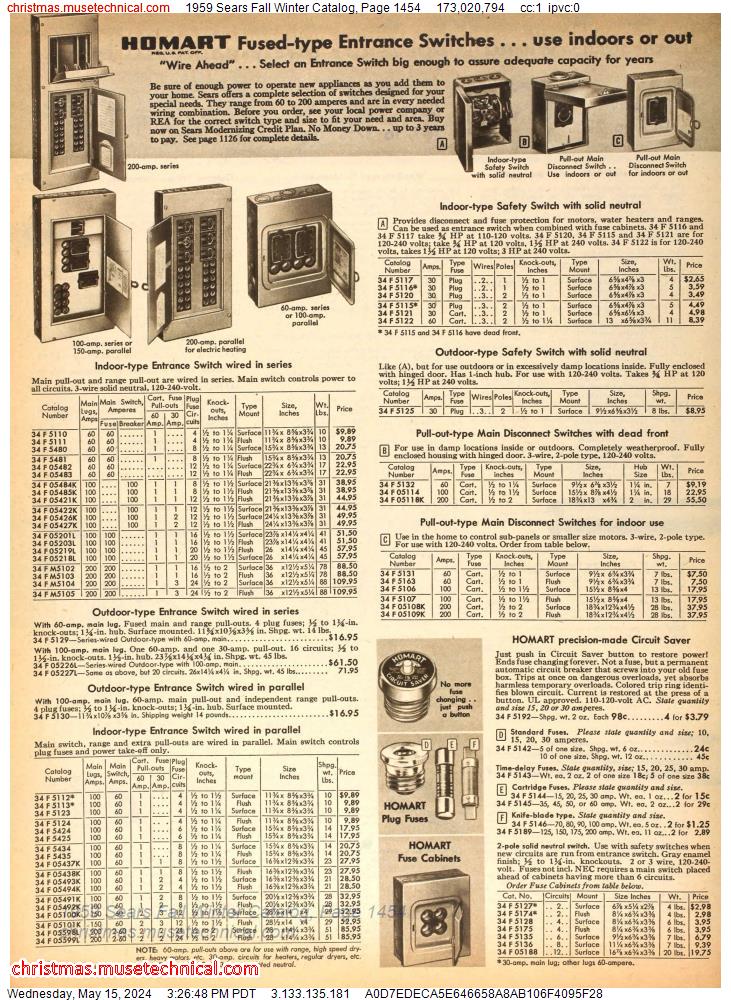 1959 Sears Fall Winter Catalog, Page 1454