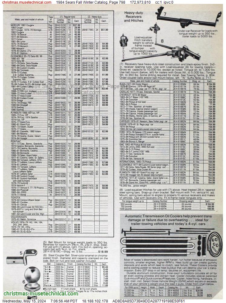1984 Sears Fall Winter Catalog, Page 798