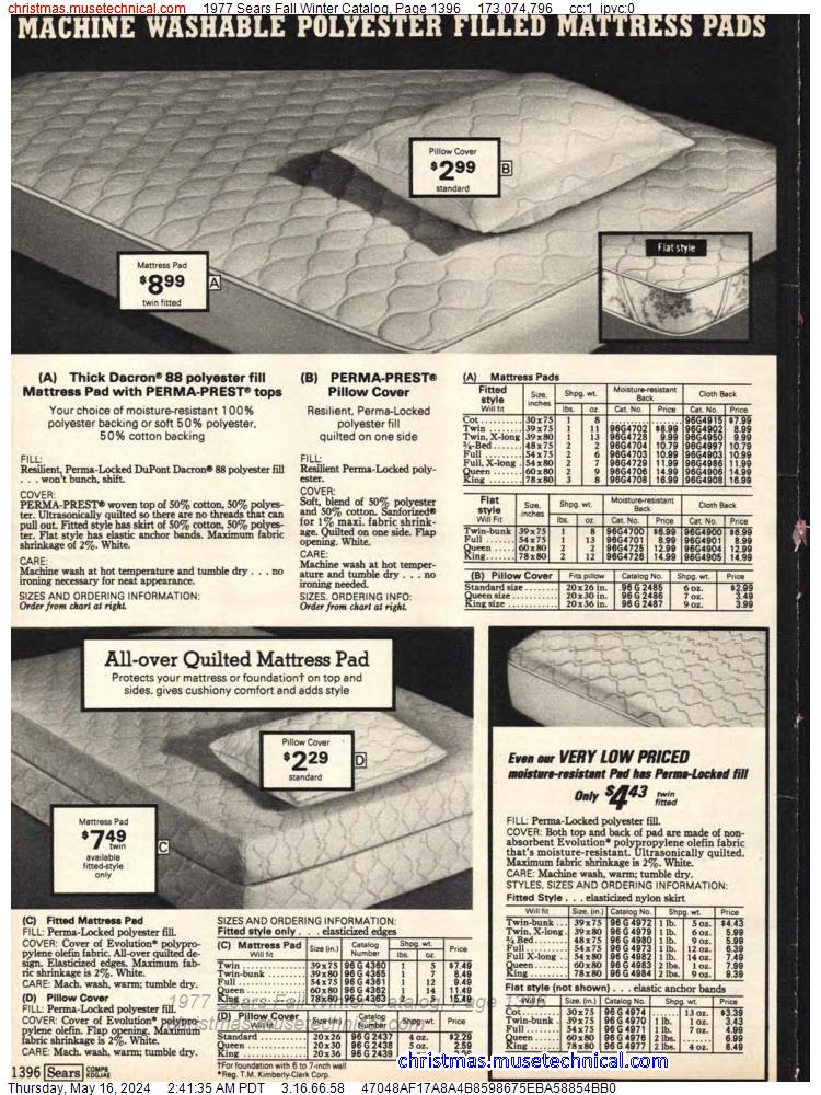 1977 Sears Fall Winter Catalog, Page 1396