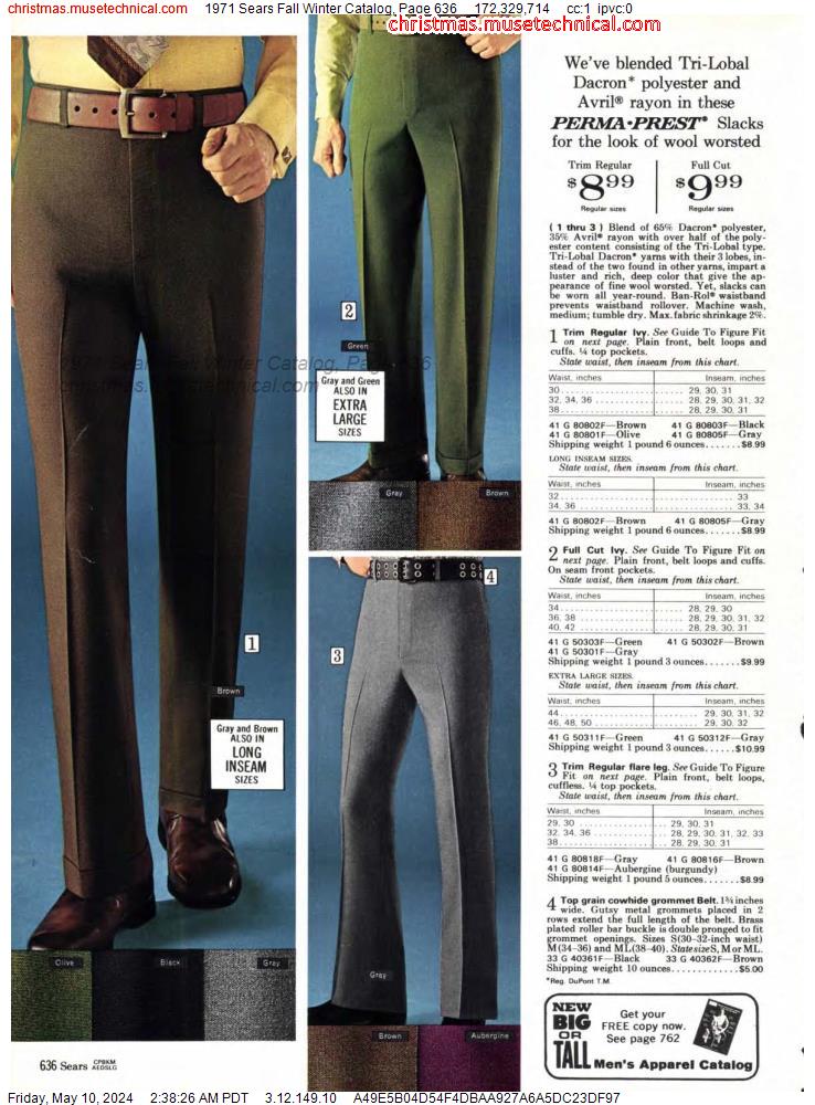 1971 Sears Fall Winter Catalog, Page 636