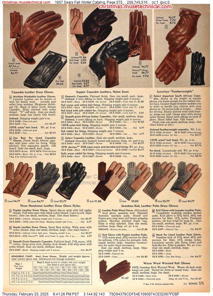 1957 Sears Fall Winter Catalog, Page 575