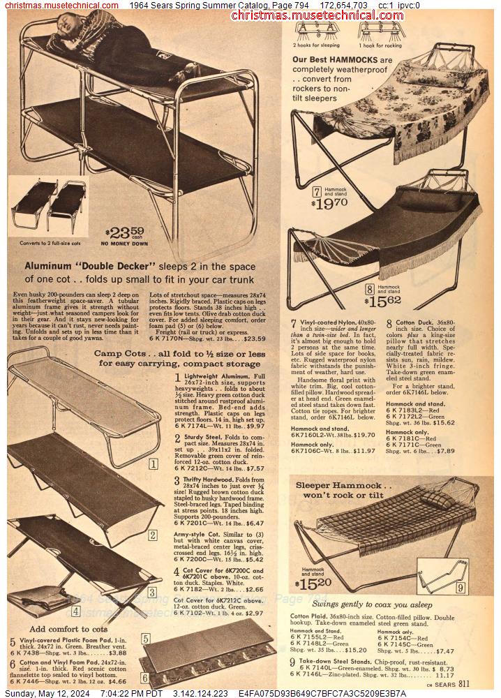 1964 Sears Spring Summer Catalog, Page 794