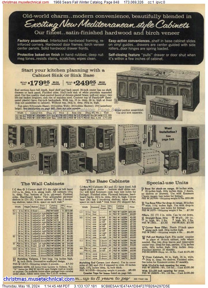 1968 Sears Fall Winter Catalog, Page 848