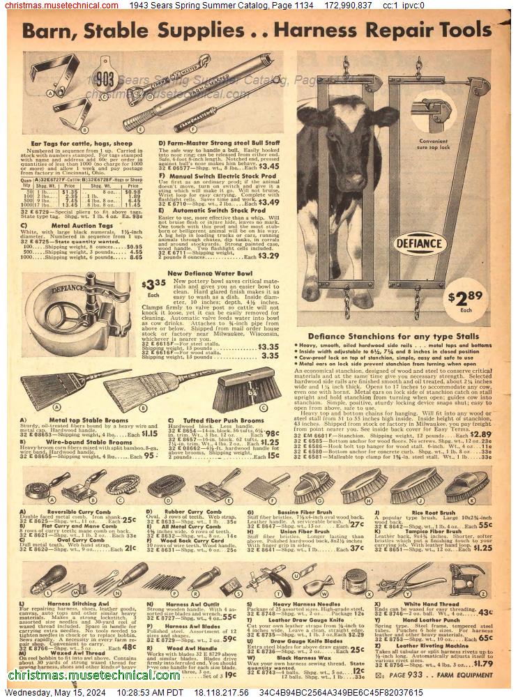 1943 Sears Spring Summer Catalog, Page 1134