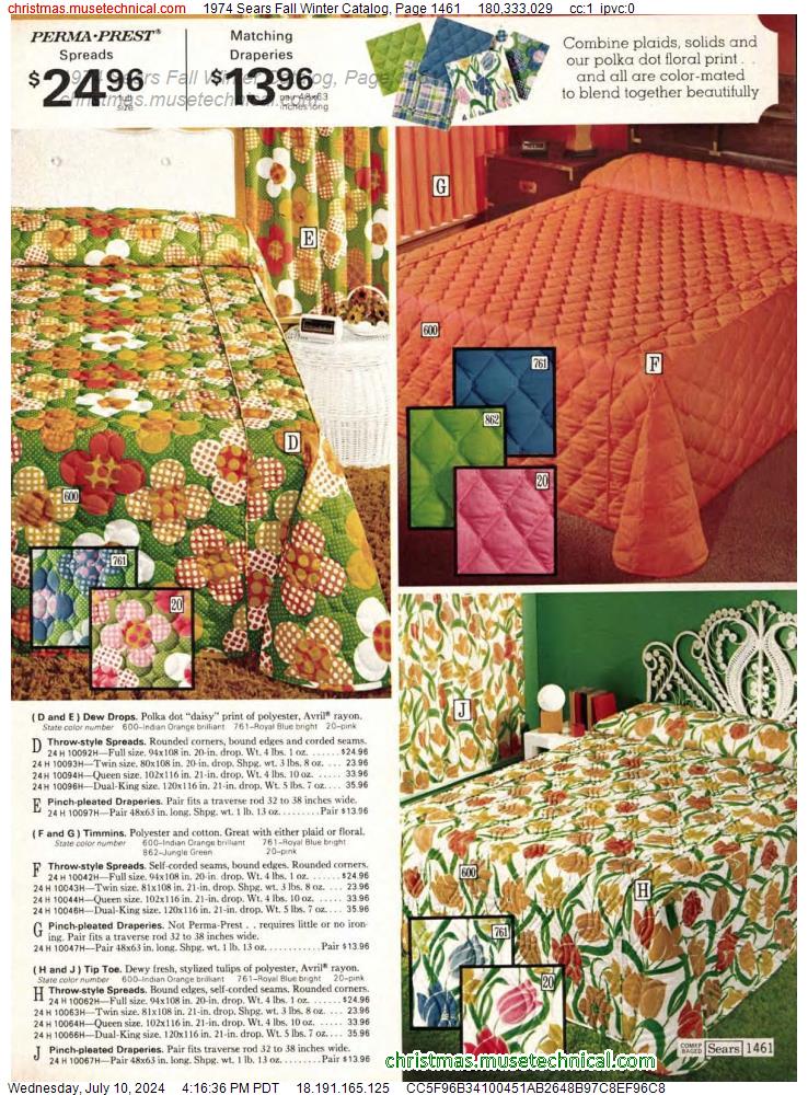 1974 Sears Fall Winter Catalog, Page 1461