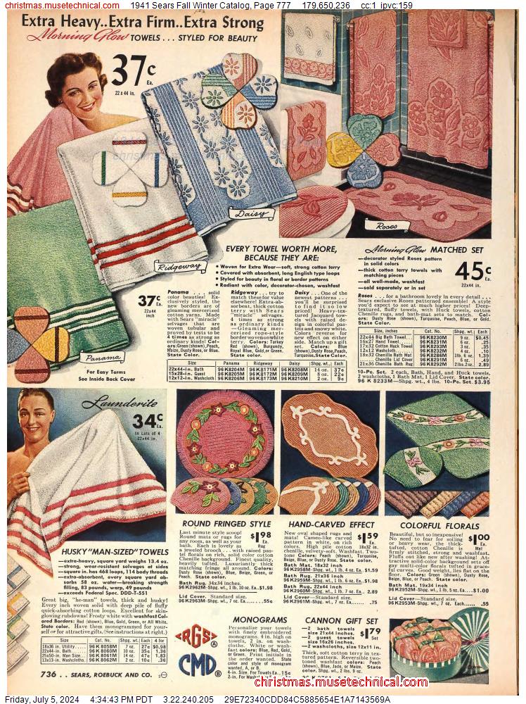 1941 Sears Fall Winter Catalog, Page 777