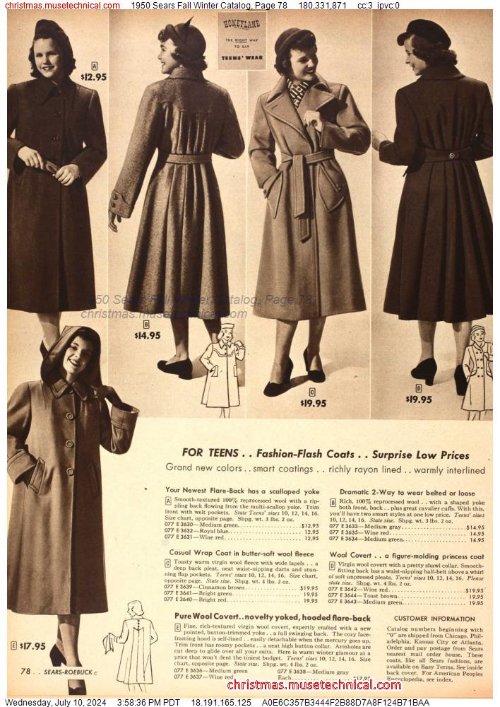1950 Sears Fall Winter Catalog, Page 78