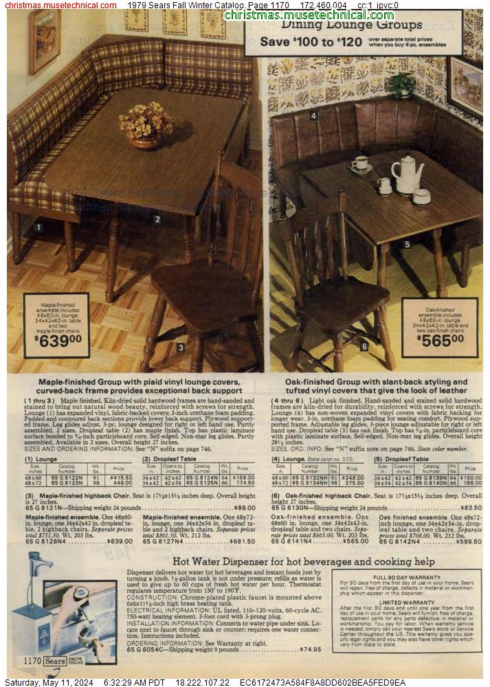 1979 Sears Fall Winter Catalog, Page 1170