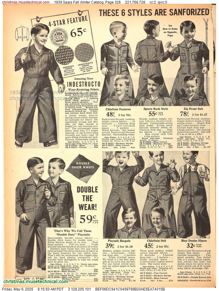1939 Sears Fall Winter Catalog, Page 326