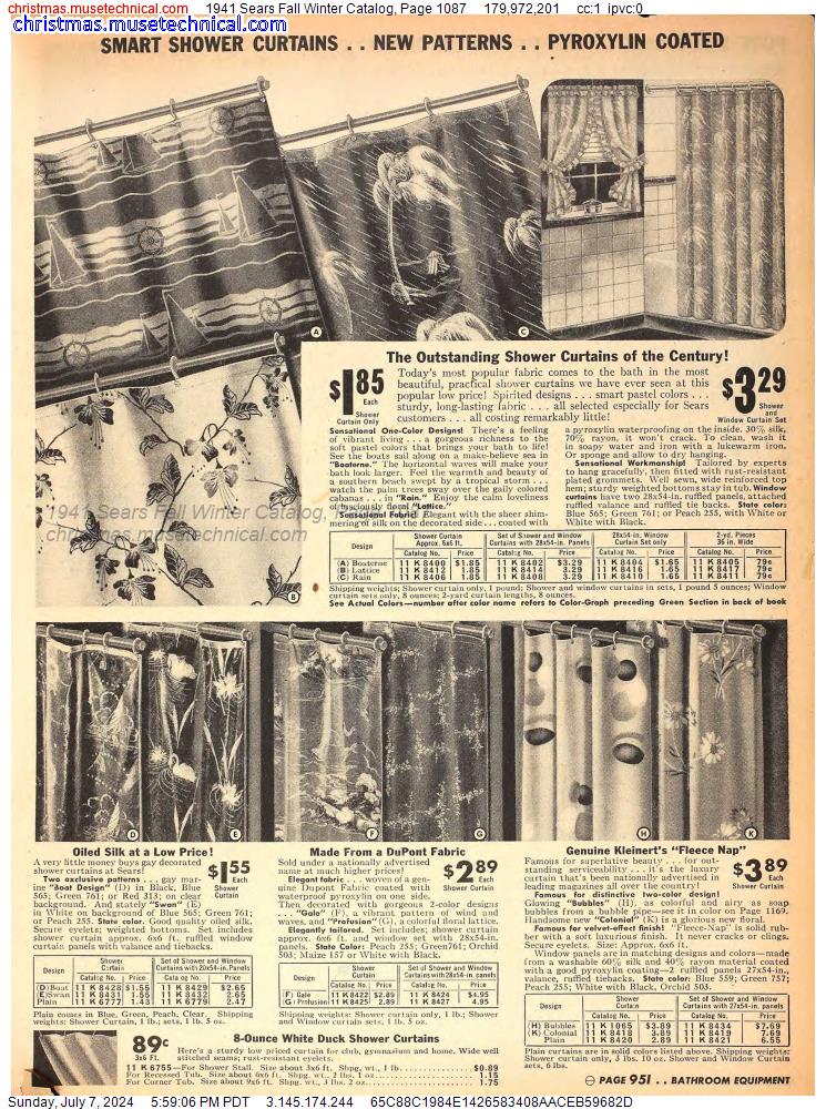 1941 Sears Fall Winter Catalog, Page 1087