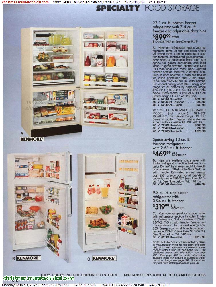 1992 Sears Fall Winter Catalog, Page 1574
