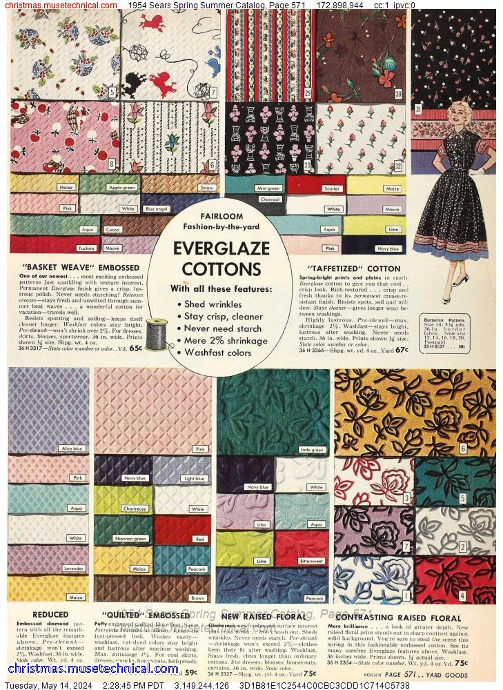 1954 Sears Spring Summer Catalog, Page 571