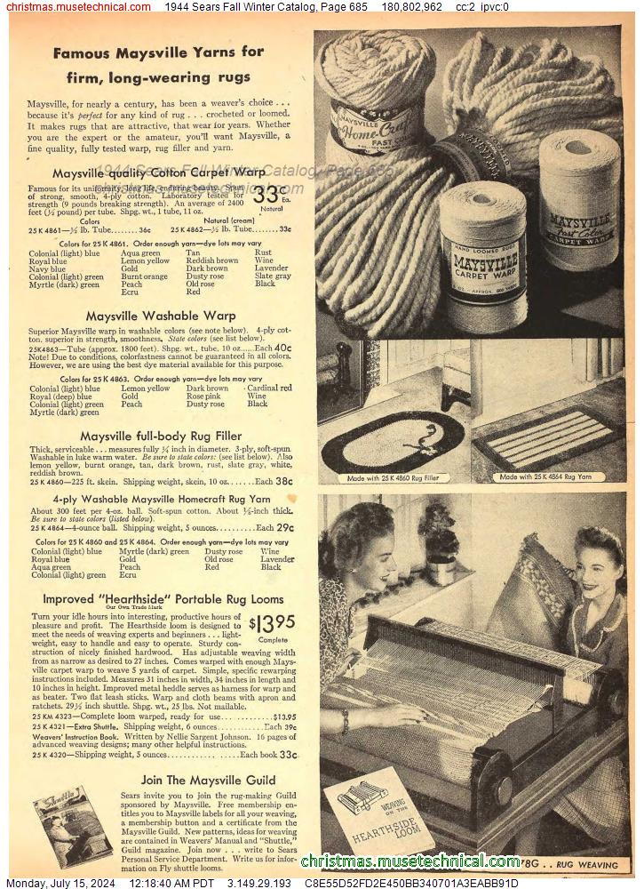 1944 Sears Fall Winter Catalog, Page 685