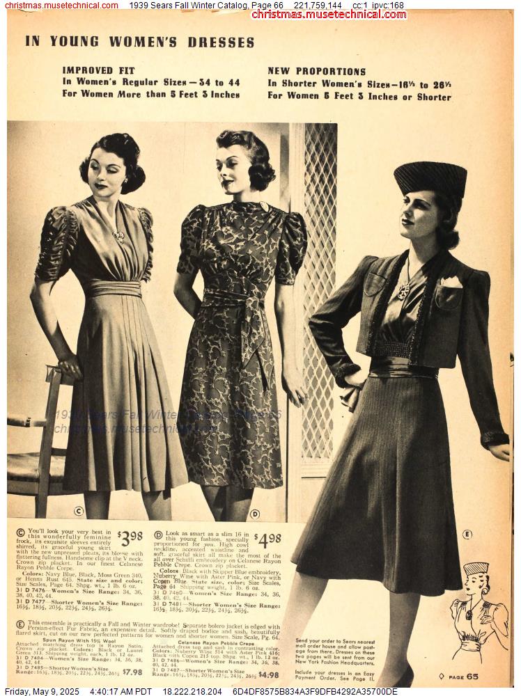 1939 Sears Fall Winter Catalog, Page 66