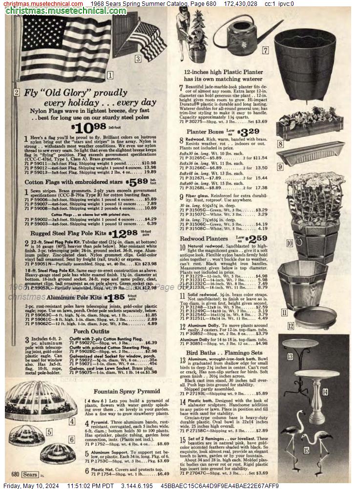 1968 Sears Spring Summer Catalog, Page 680